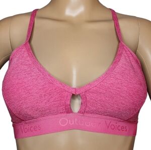 Outdoor Voices Steeplechase sports bra in heathered pink flamingo small